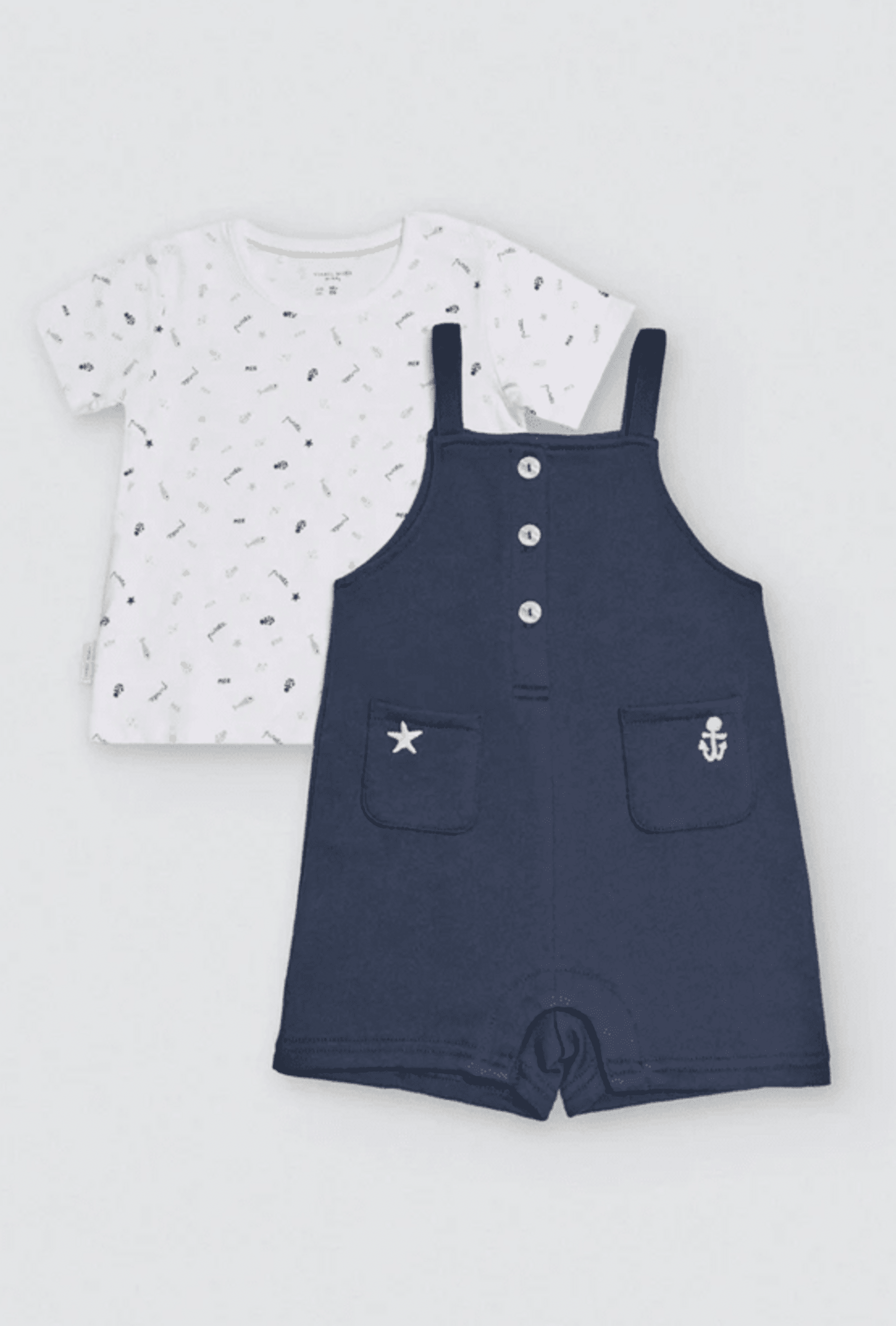 Conjunto bebé peto y camiseta manga corta marinero - 7