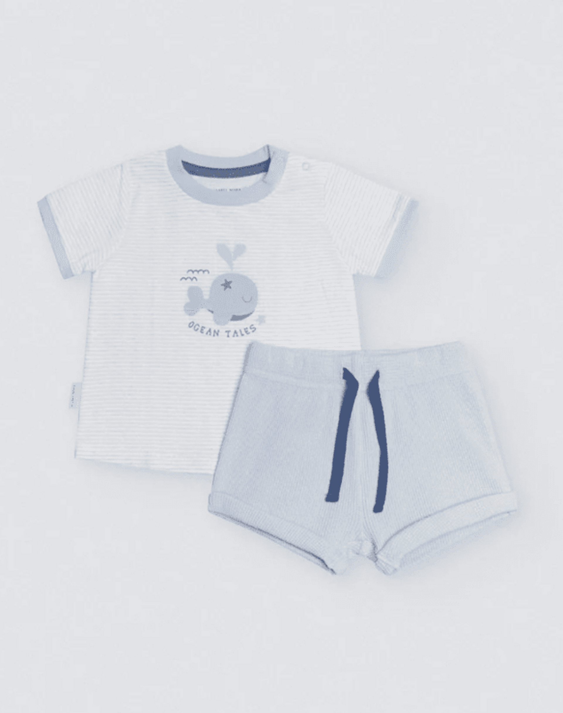 Conjunto bebé camiseta manga corta y short Ocean Tales azul - 8