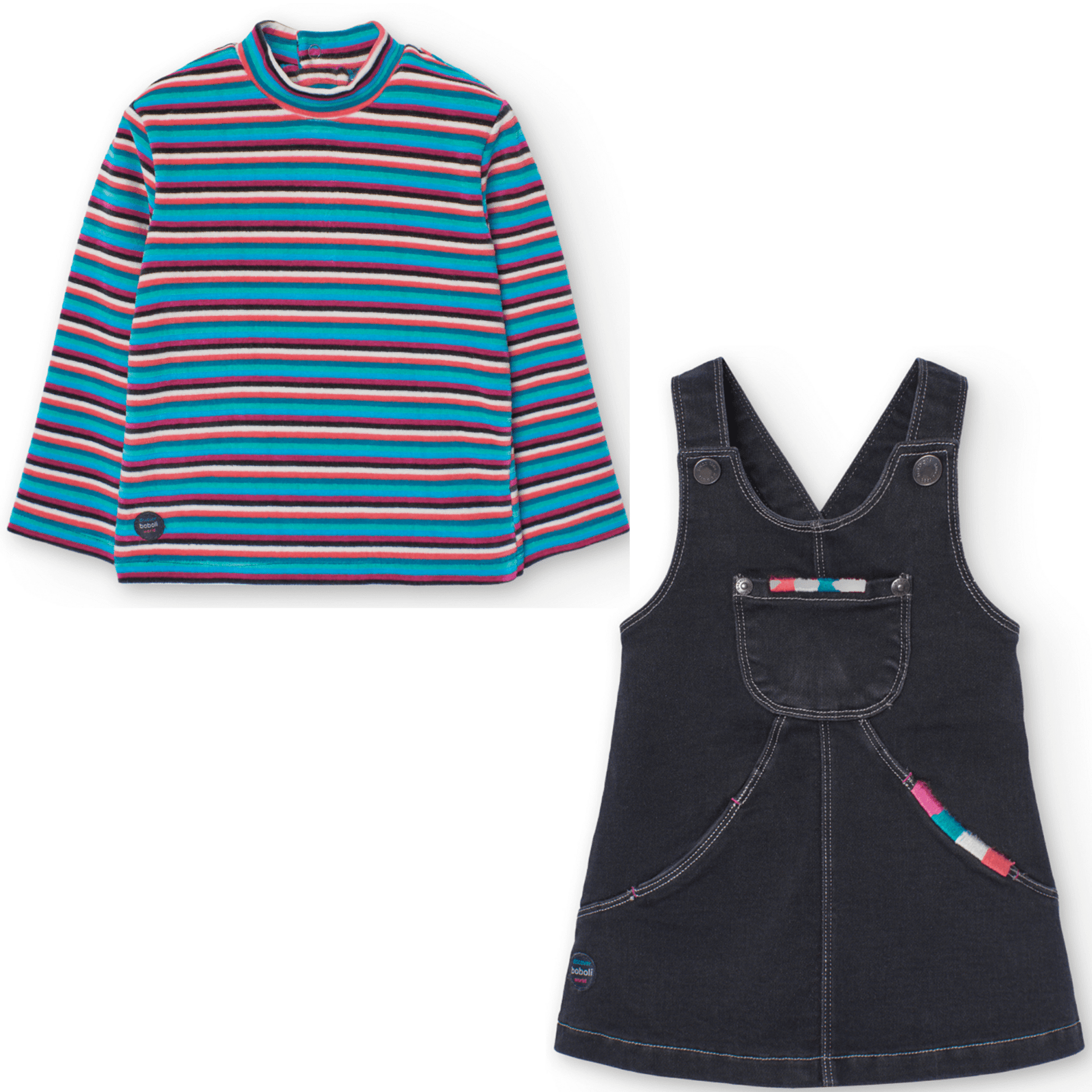 Cjto. Pichi denim+fórmula terciopelo (Talla 3A) - 1