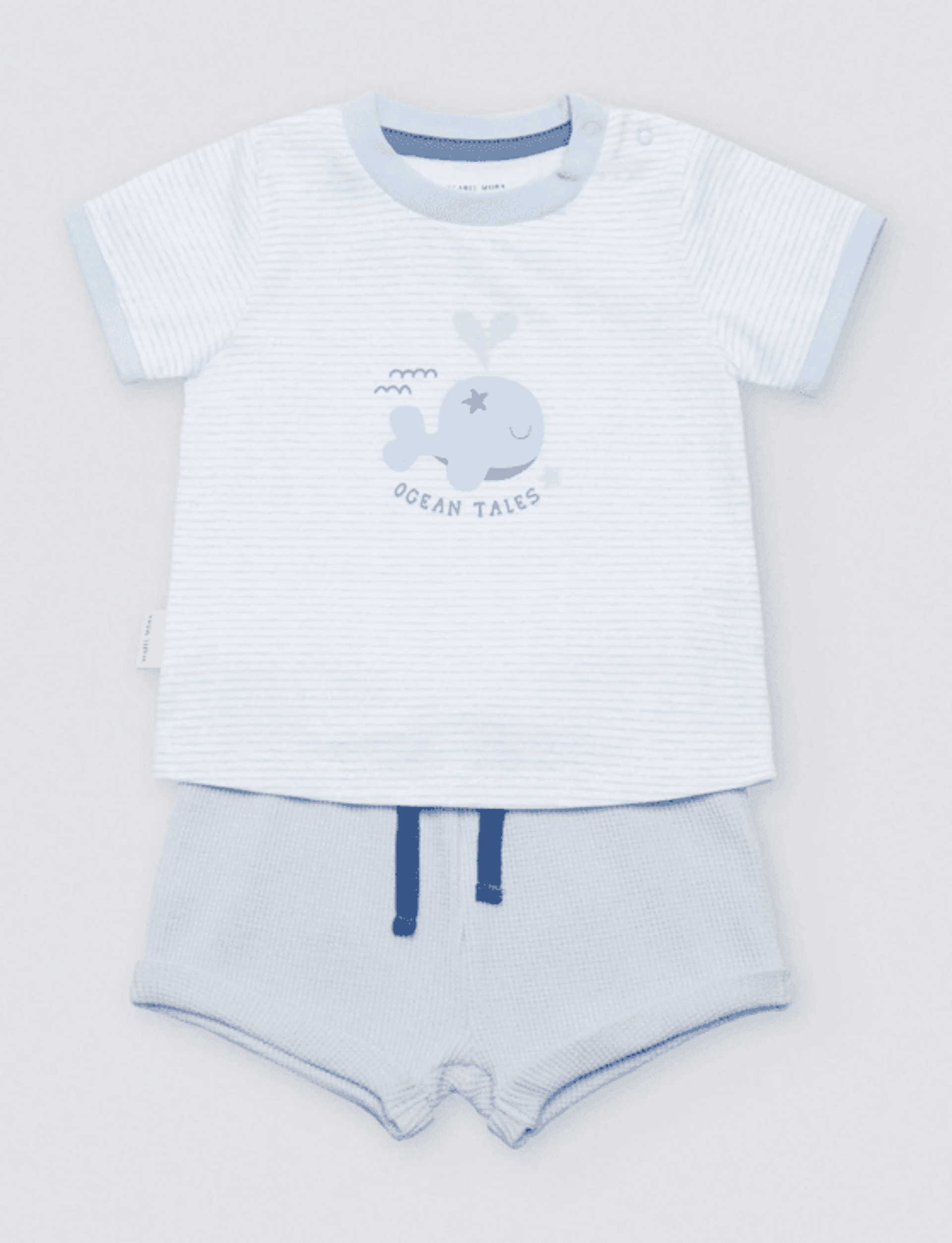 Conjunto bebé camiseta manga corta y short Ocean Tales azul - 2