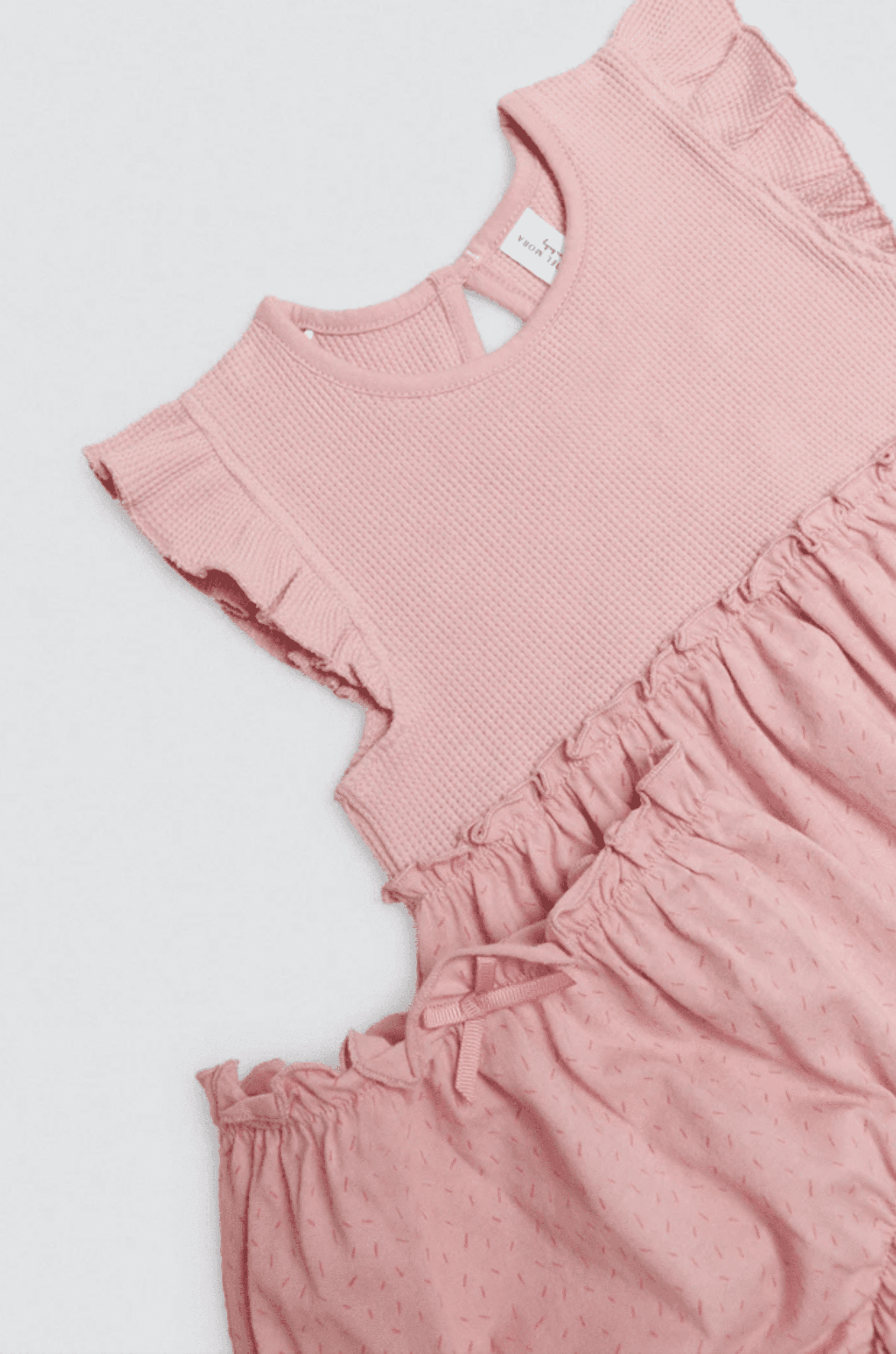 Vestido bebé sin mangas con cubrepañal rosa - 3