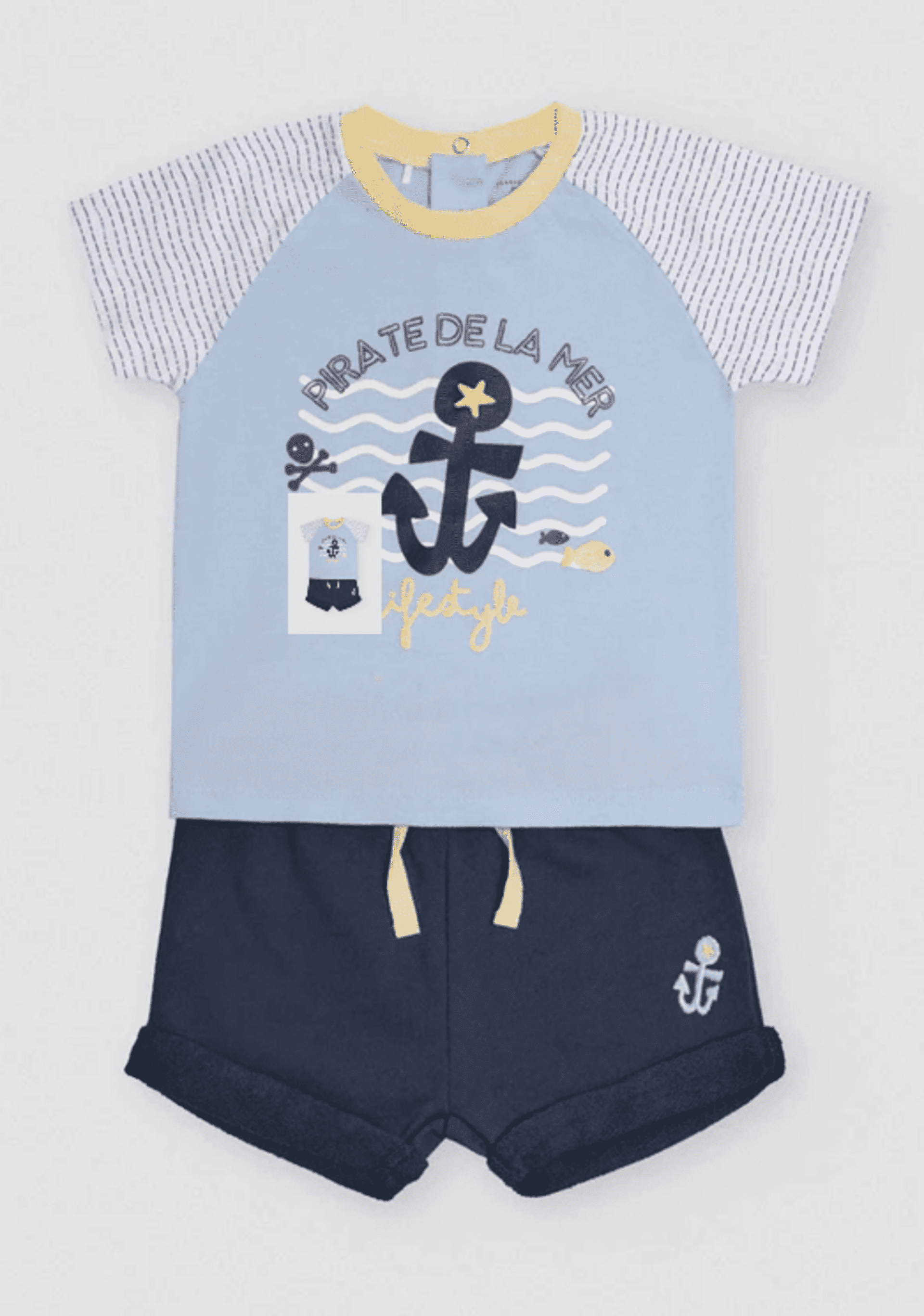 Conjunto bebé camiseta manga corta estampada y short - 5