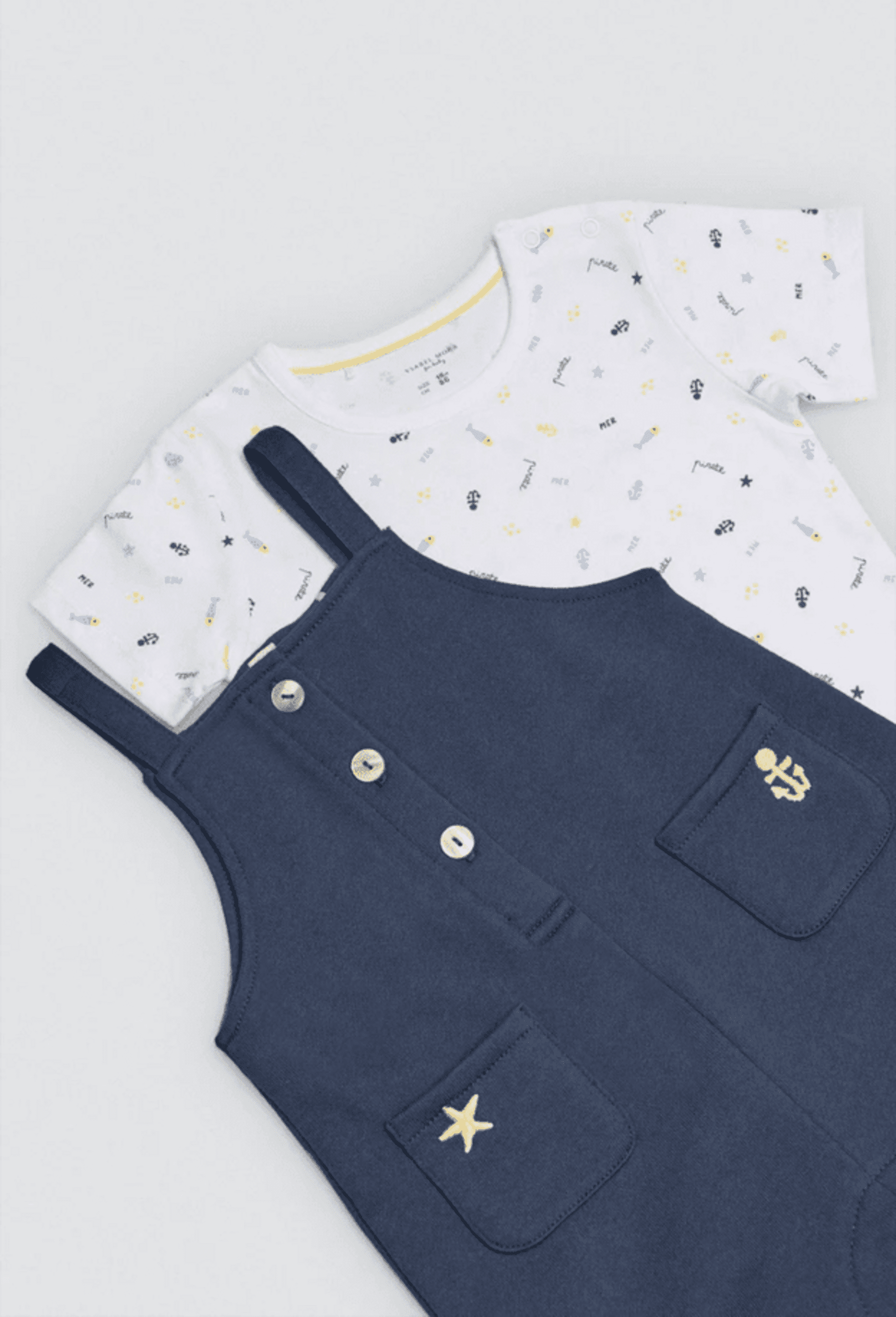 Conjunto bebé peto y camiseta manga corta marinero - 4