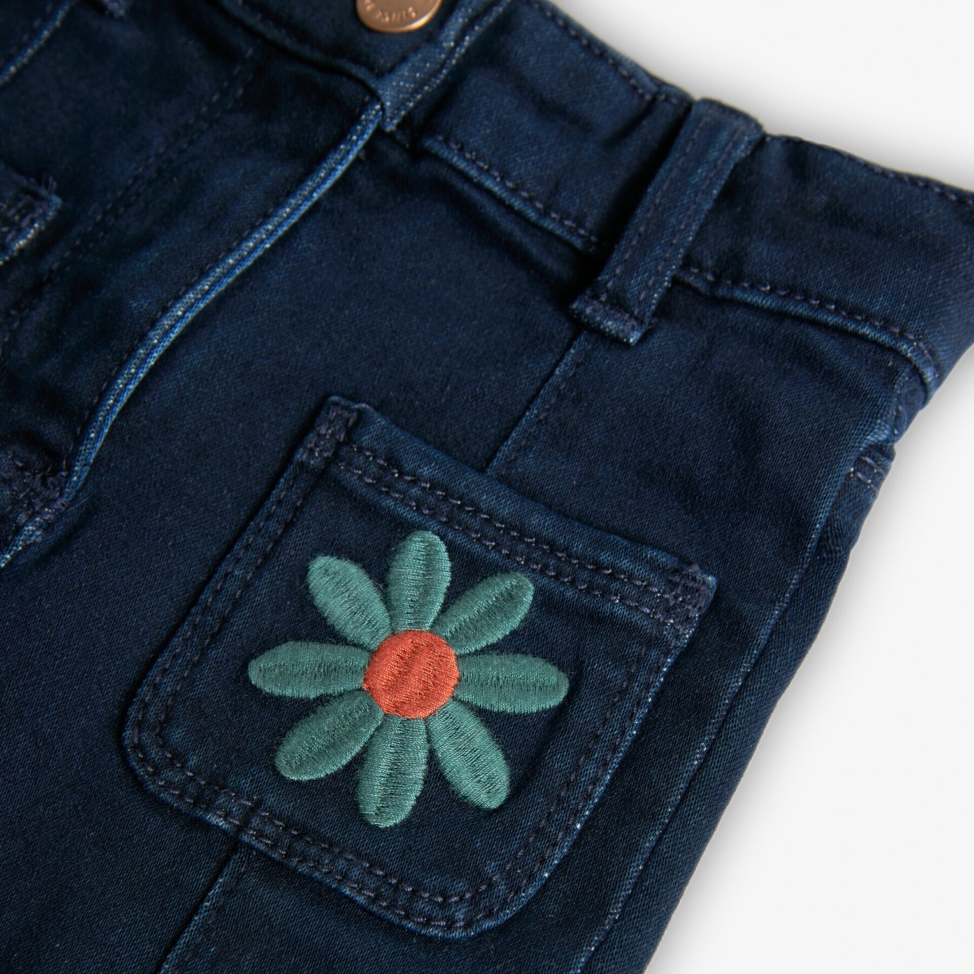 Pantalón denim punto niña azul oscuro - 3