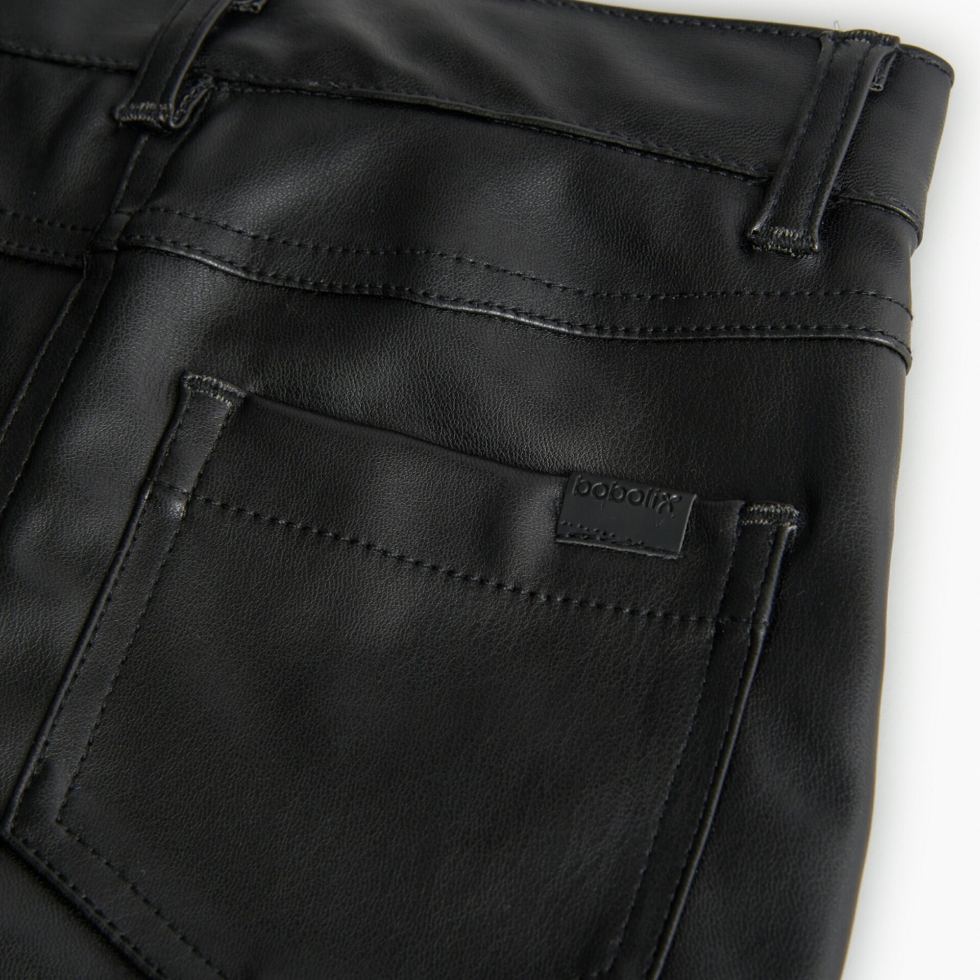 Pantalón polipiel niña negro - 4