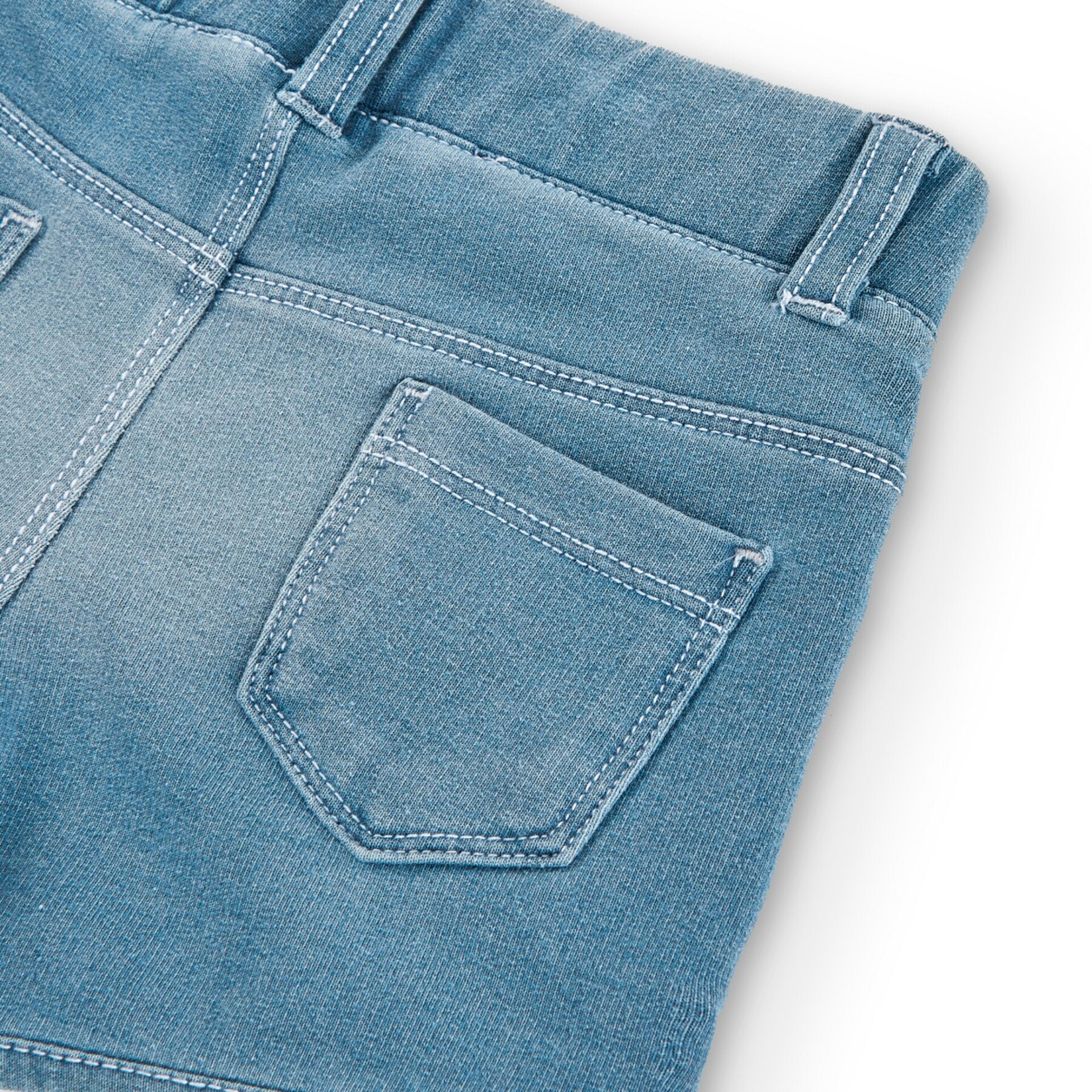 Short denim algodón azul claro - 3