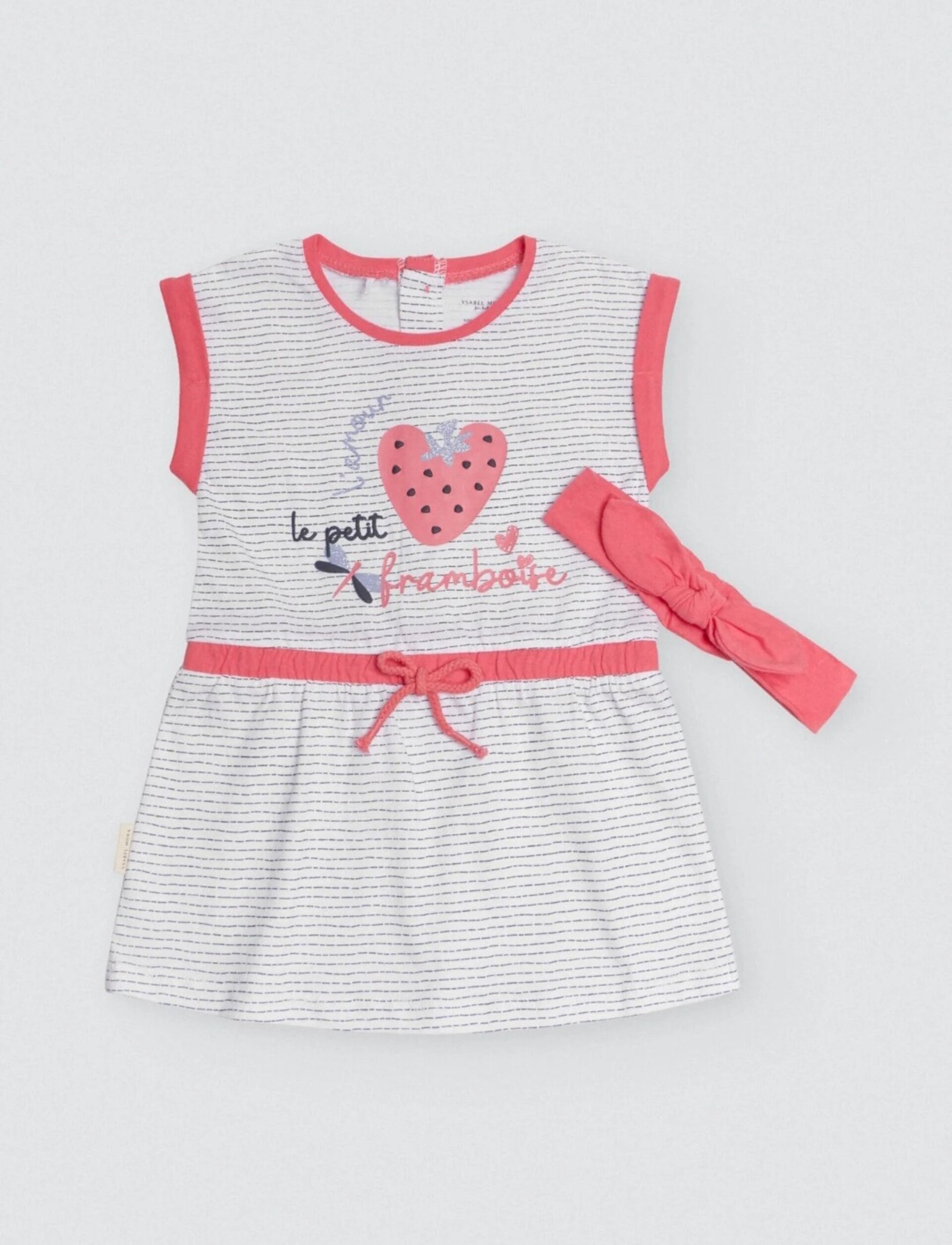 Vestido bebé sin mangas y bandana Framboise - 1