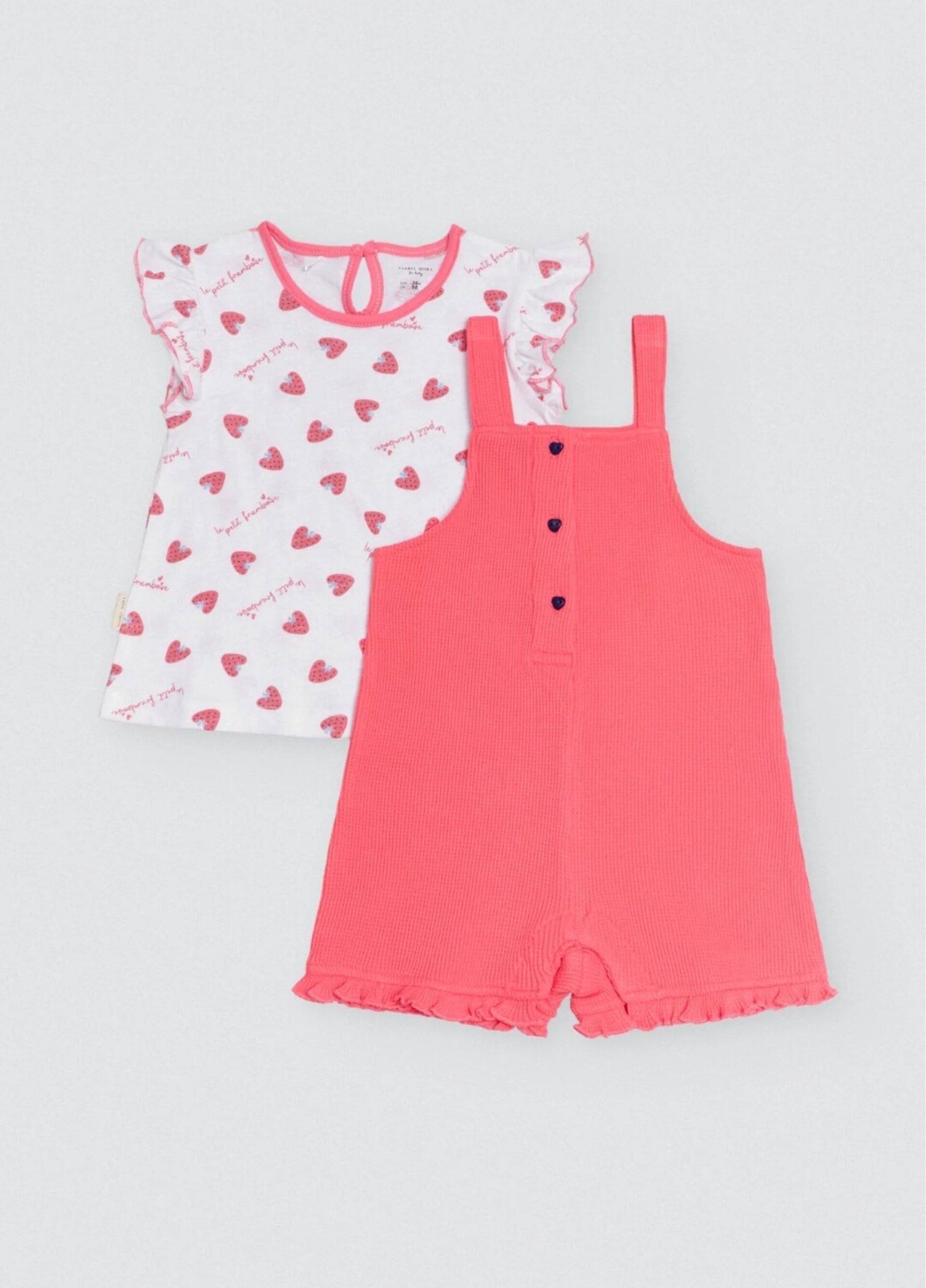 Conjunto bebé peto y camiseta manga corta Framboise - 2