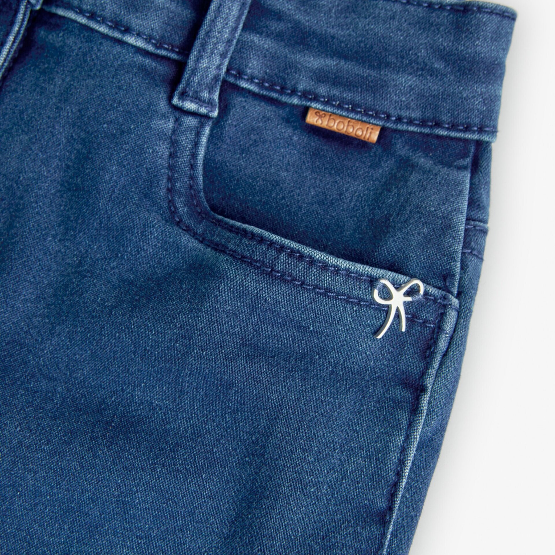 Pantalón denim elástico azul - 4