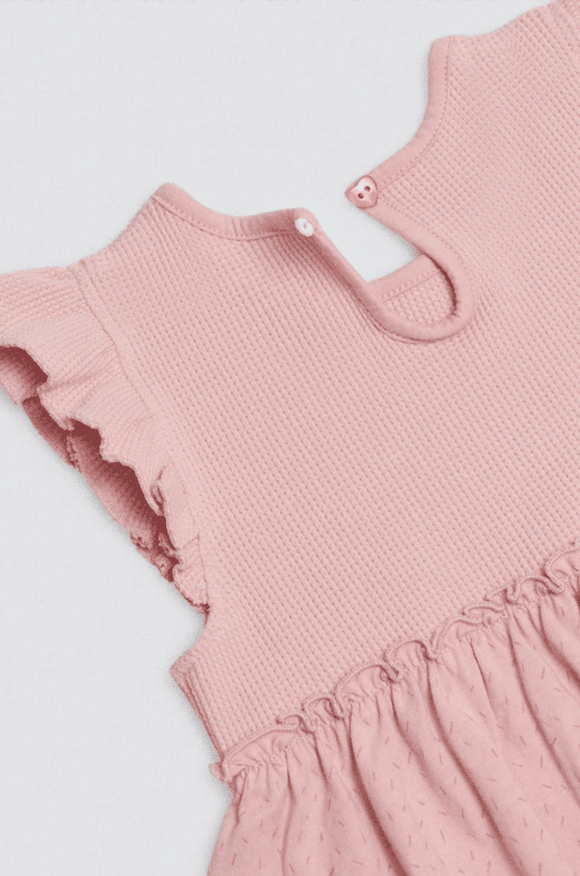 Vestido bebé sin mangas con cubrepañal rosa - 4