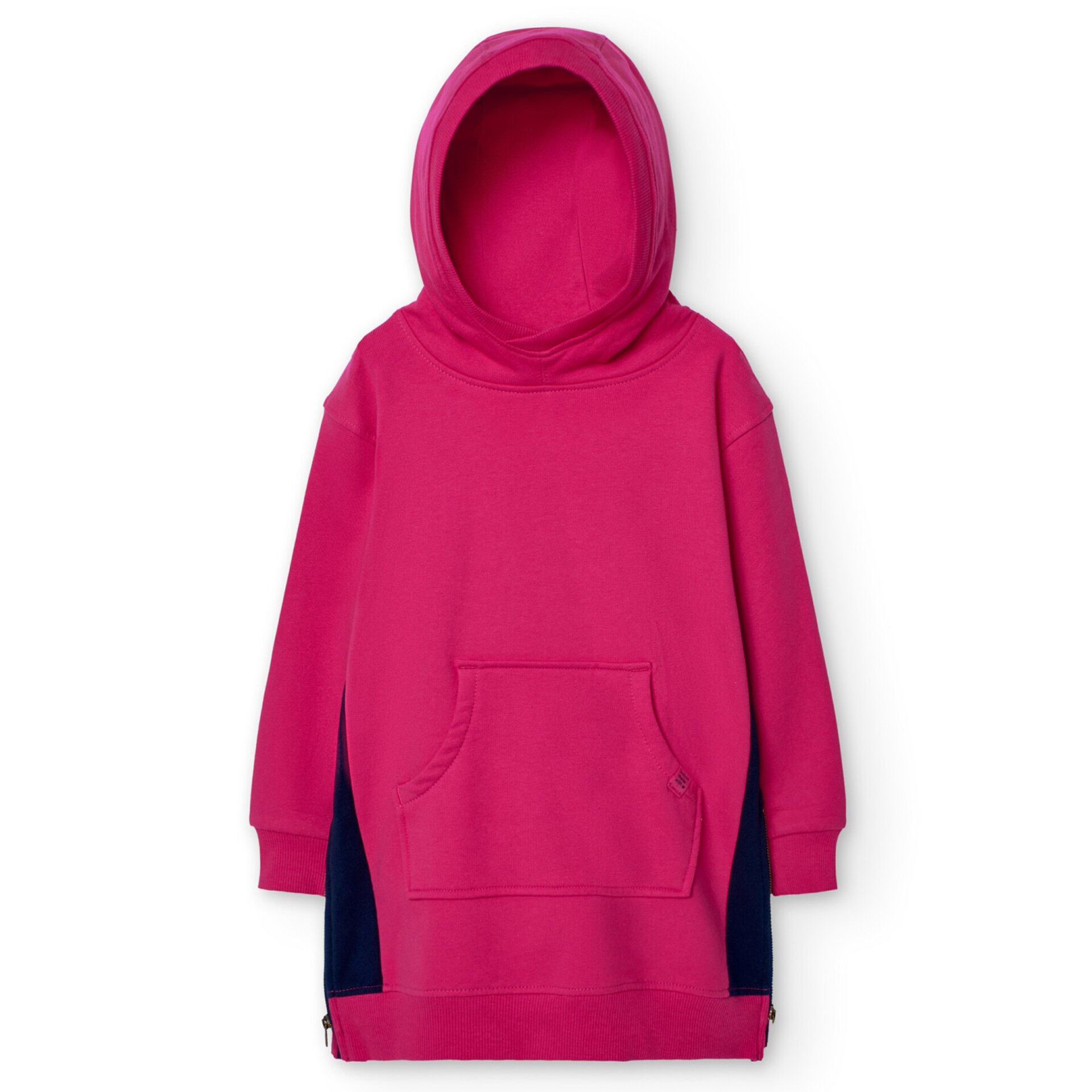 Vestido felpa combinado magenta (14A) - 3