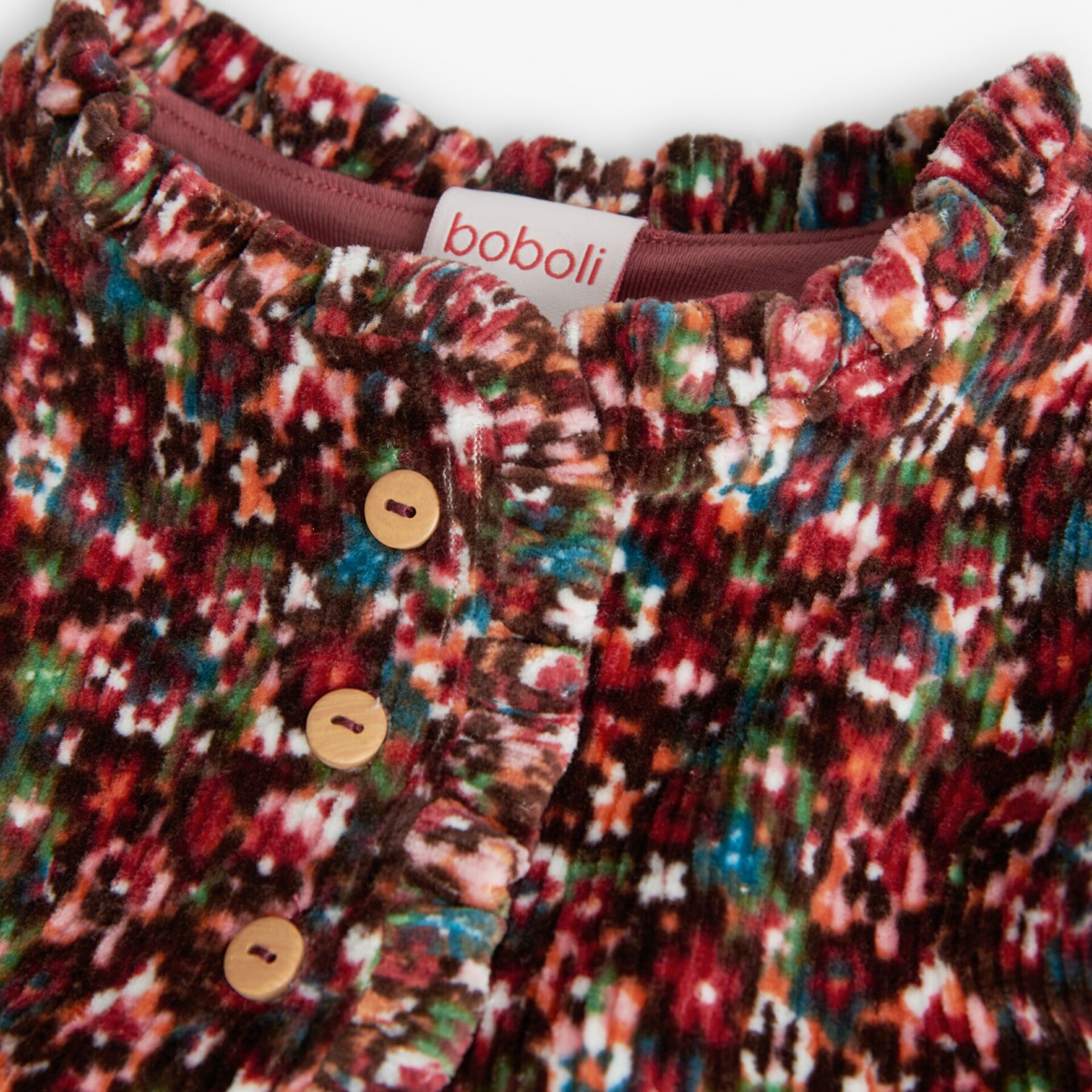 Vestido pana punto niña estampado flores - 3
