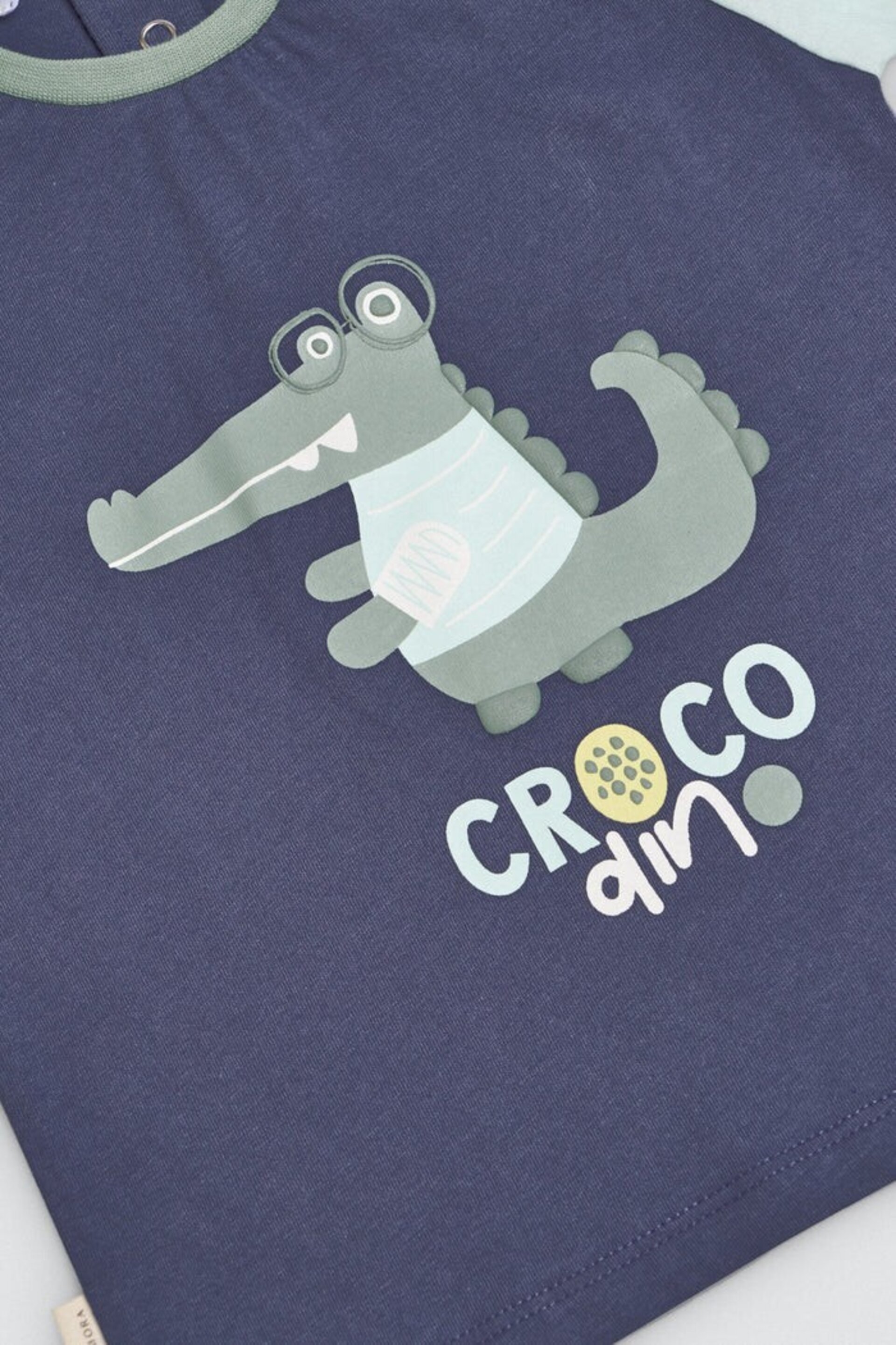 Conjunto bebé 3 piezas camiseta, short y bandana Crocodino - 2