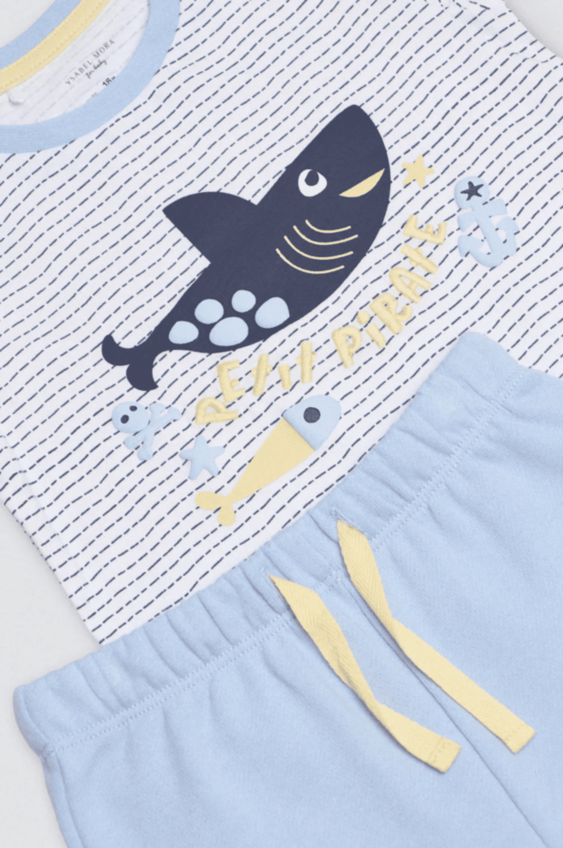 Conjunto bebé camiseta manga corta de rayas y short - 4