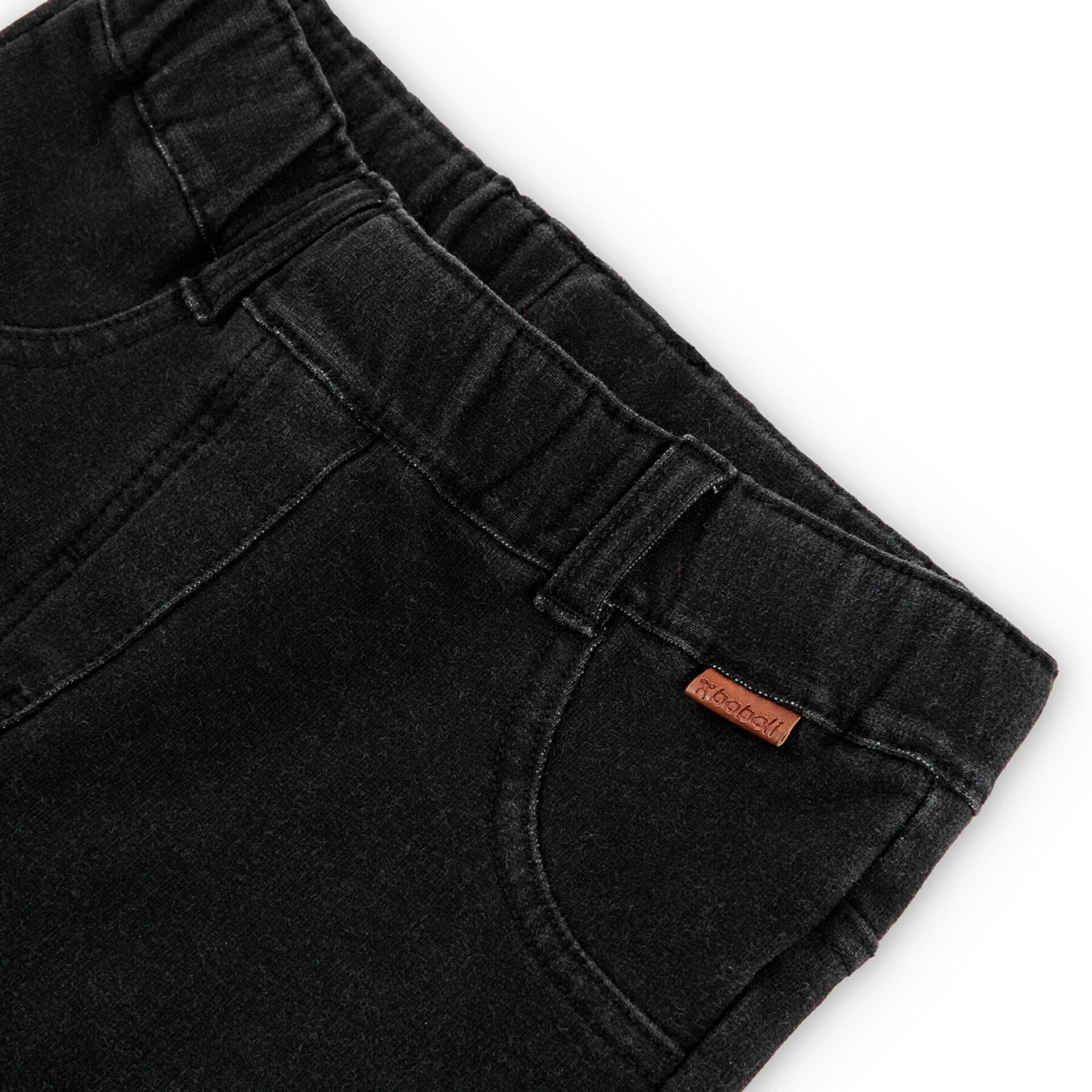 Pantalón felpa denim negro - 3