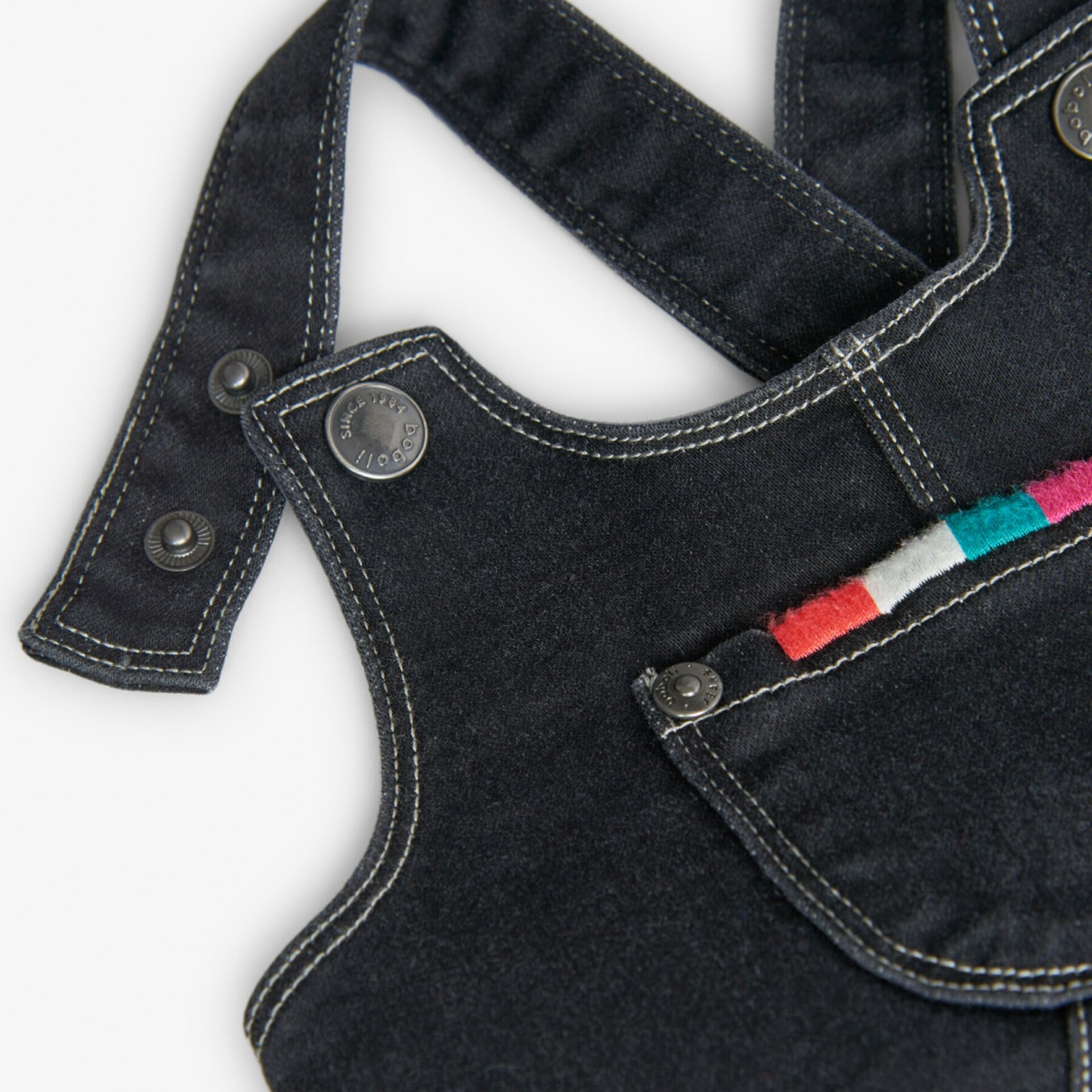 Pichi denim punto niña negro (3A) - 3