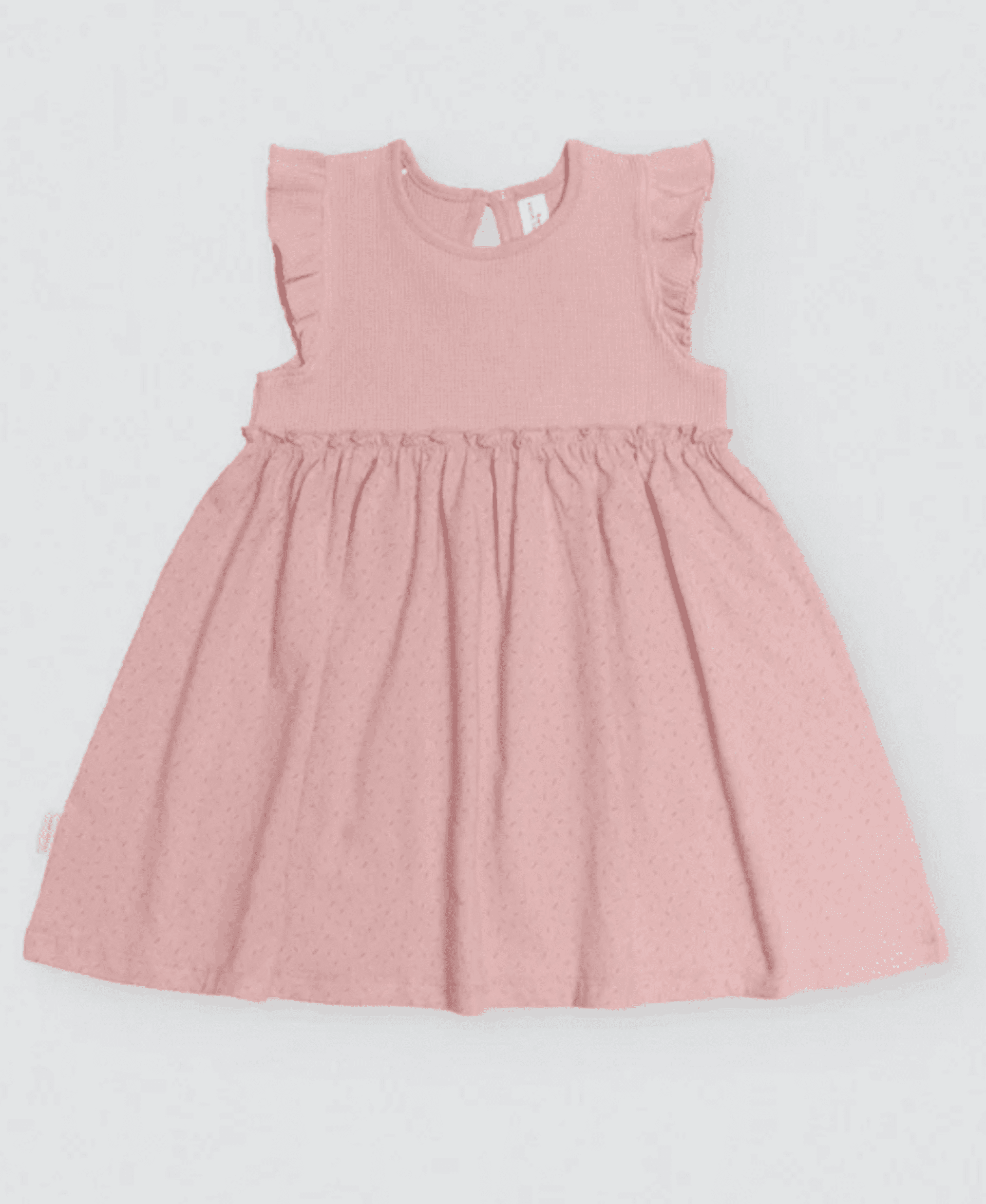 Vestido bebé sin mangas con cubrepañal rosa - 2