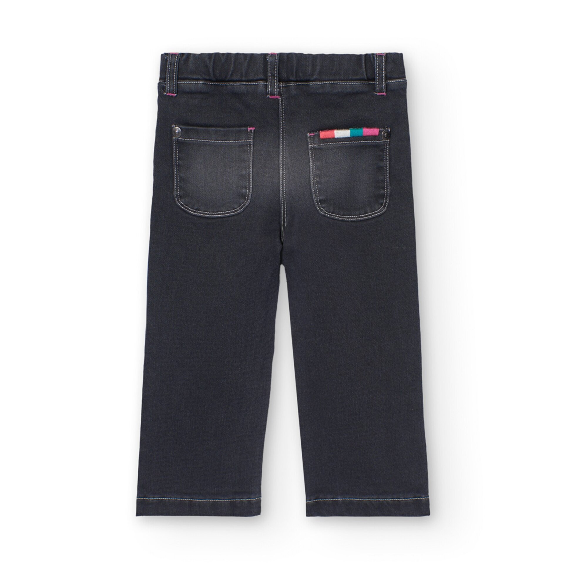 Pantalón denim punto niña negro - 2