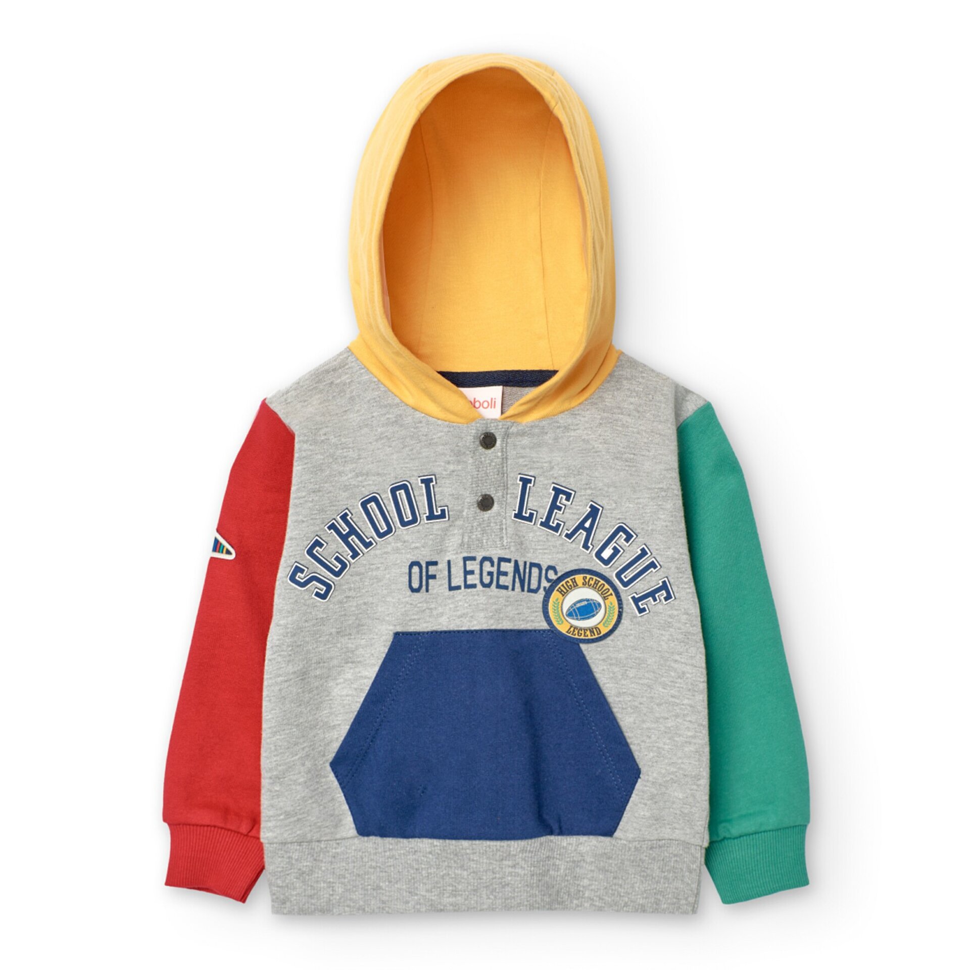 Sudadera canguro felpa niño gris vigoré - 3