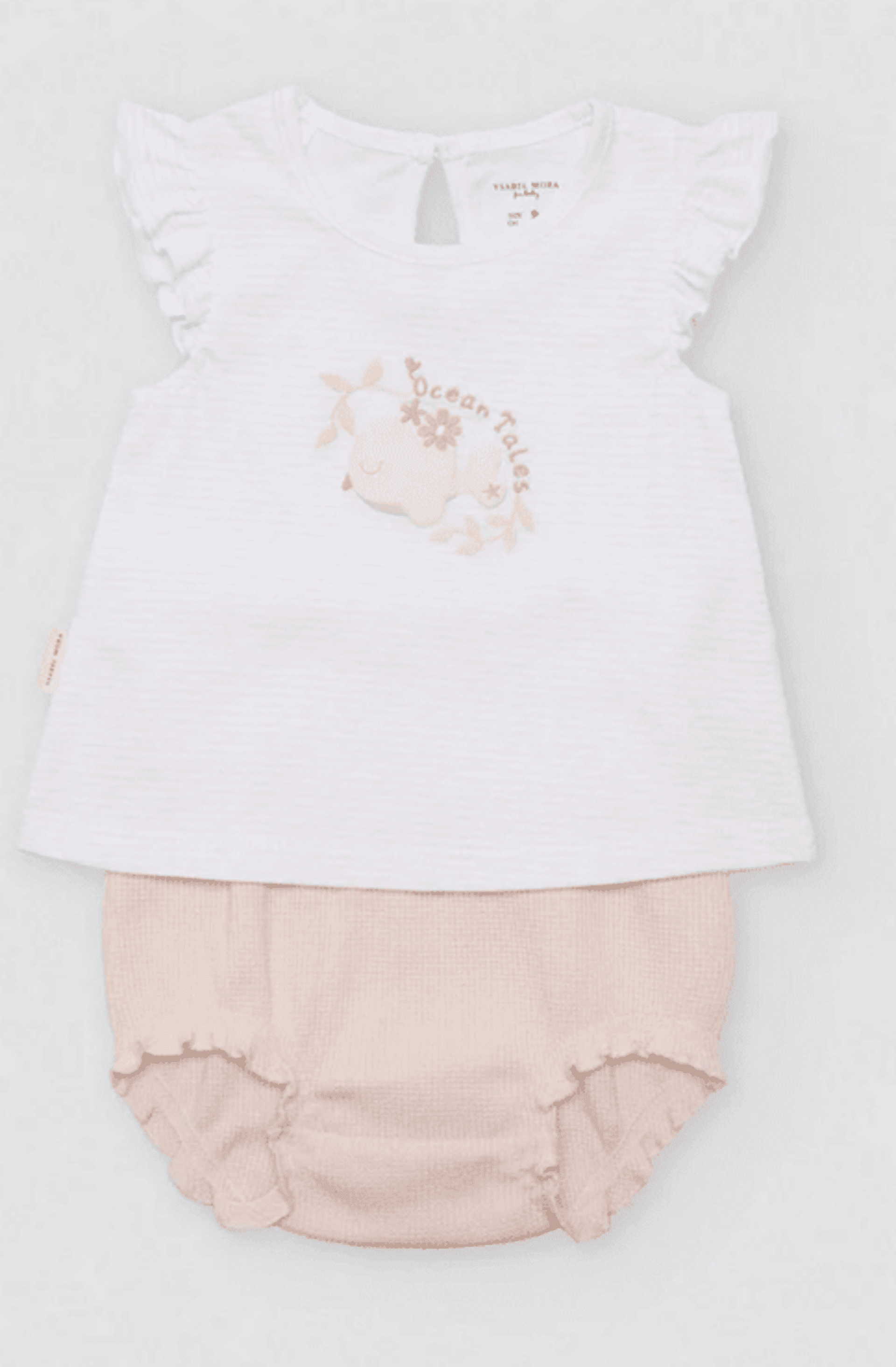 Conjunto de bebé corto sin mangas Ocean Tales rosa - 2