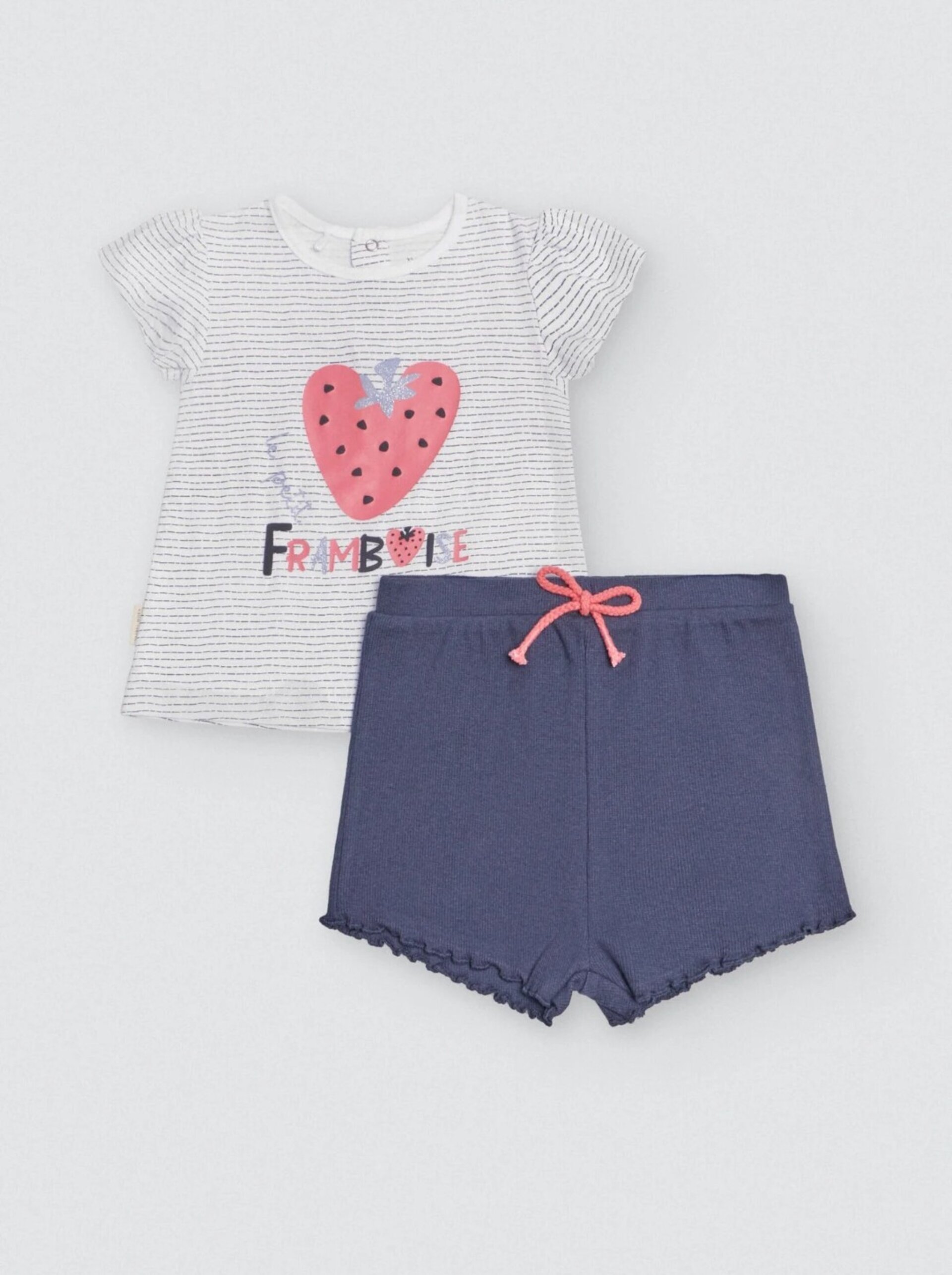 Conjunto bebé camiseta manga corta y short Framboise - 1
