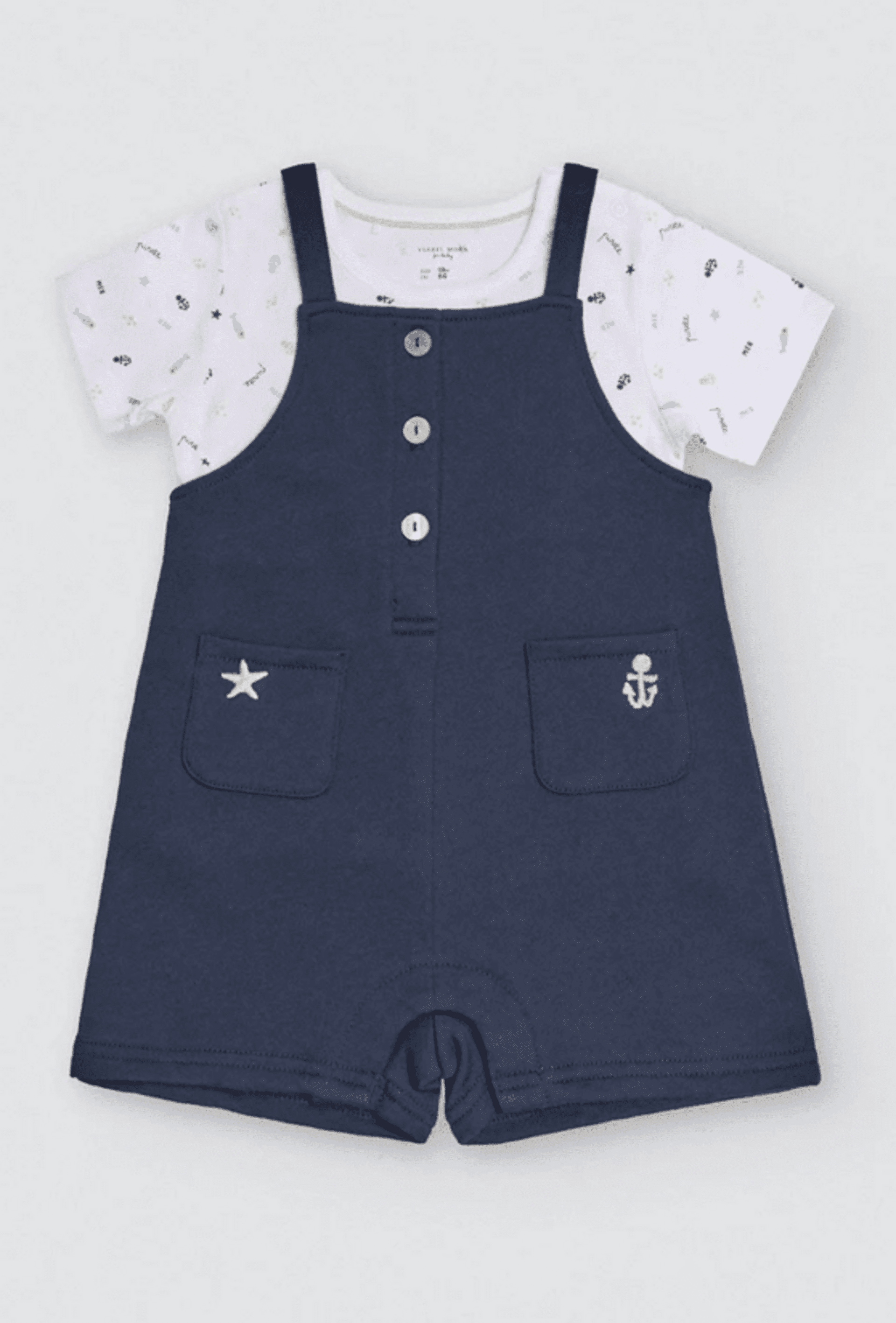 Conjunto bebé peto y camiseta manga corta marinero - 2