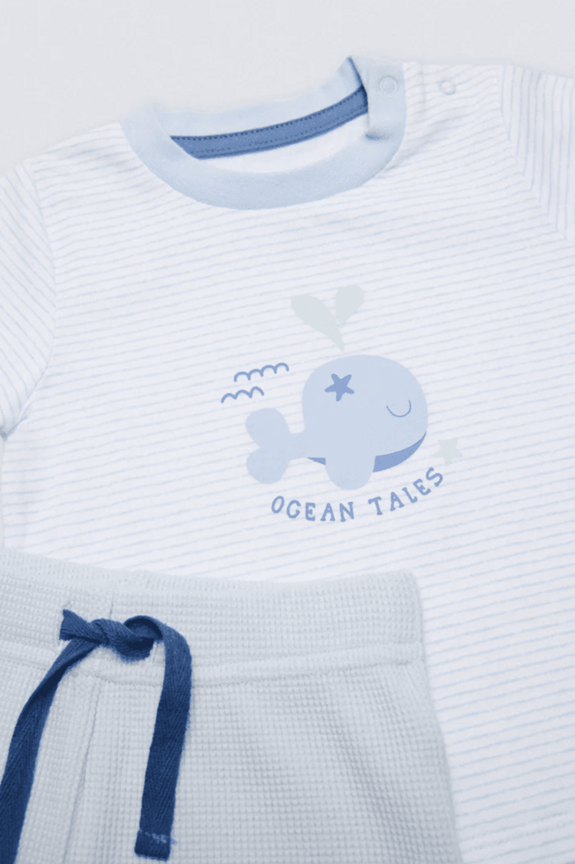 Conjunto bebé camiseta manga corta y short Ocean Tales azul - 7
