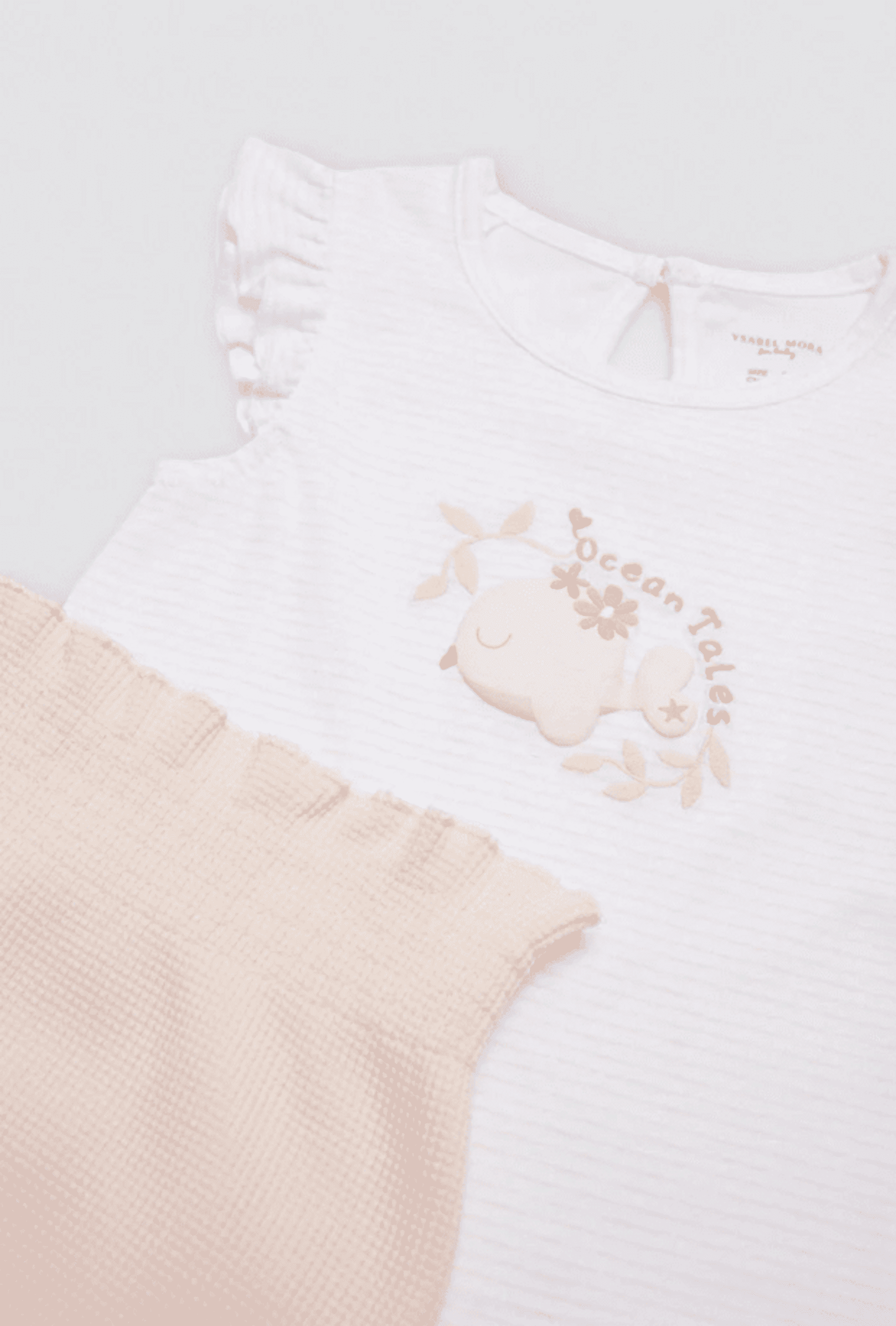 Conjunto de bebé corto sin mangas Ocean Tales rosa - 5