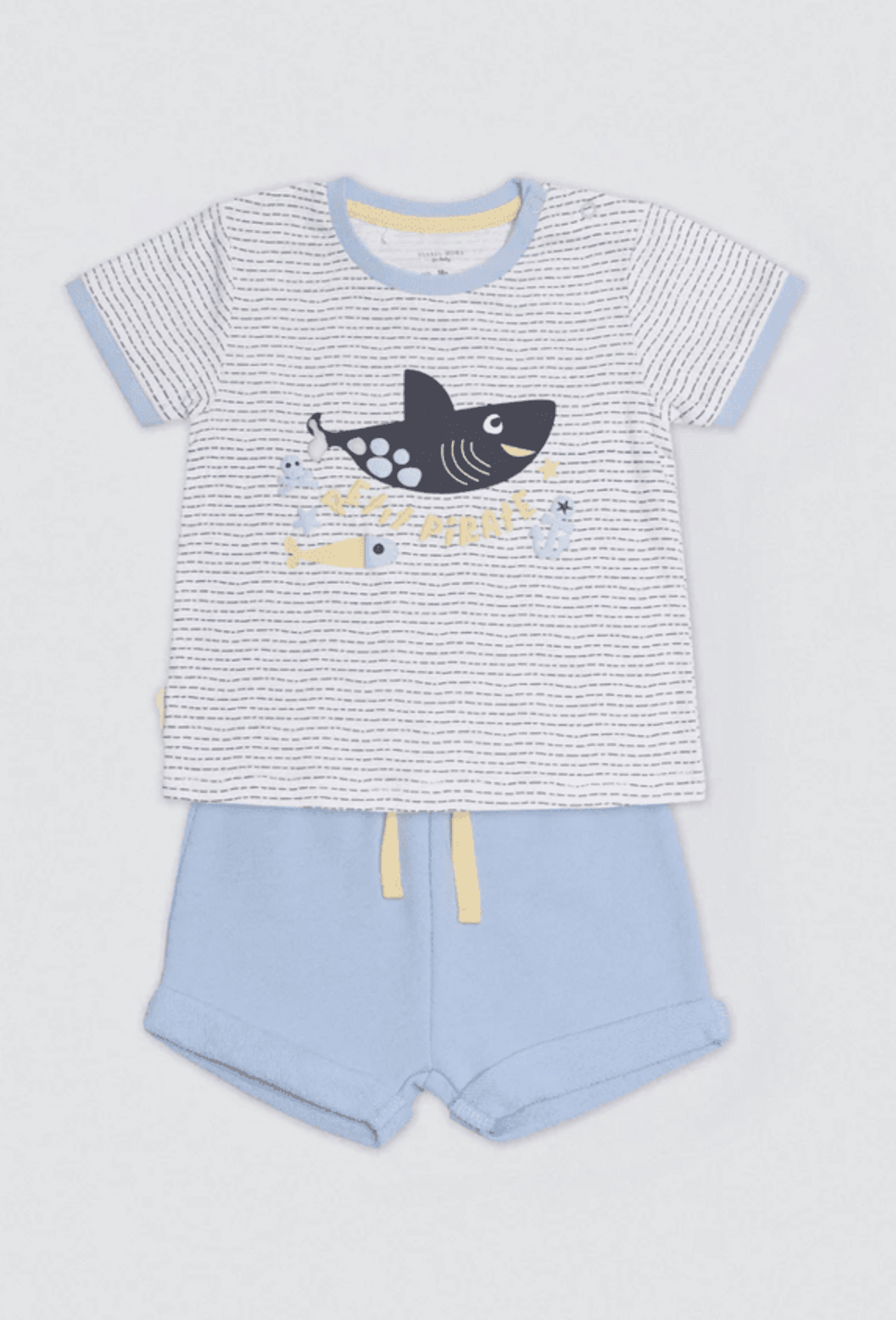 Conjunto bebé camiseta manga corta de rayas y short - 5